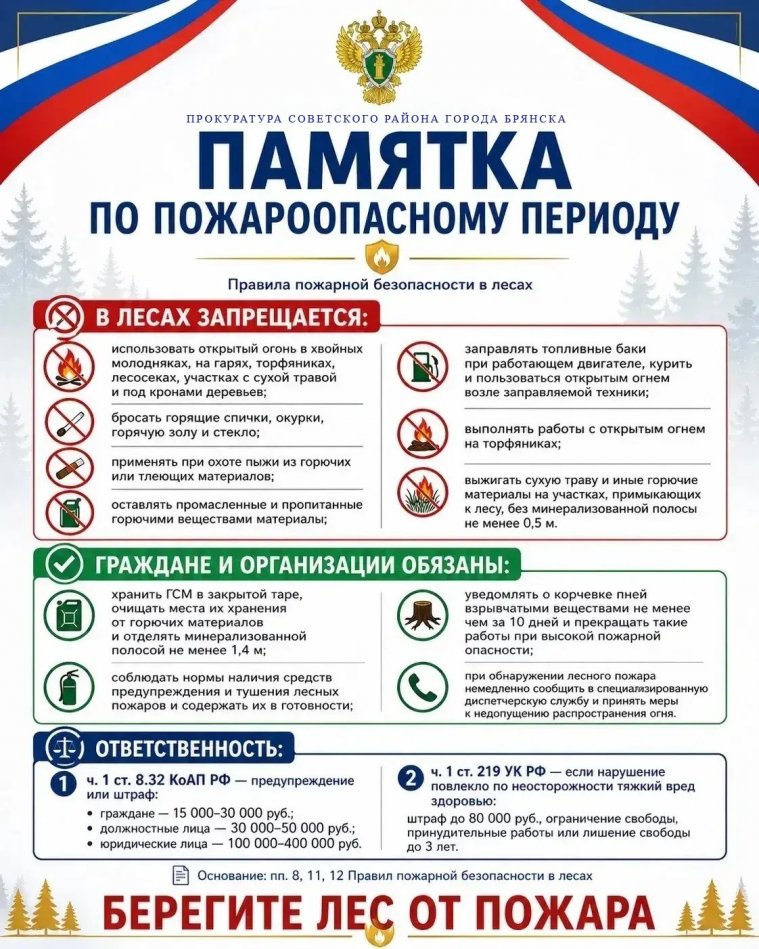 Памятка по пожароопасному  периоду 